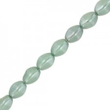 Czech Pinch beads 5x3mm Chalk white teal luster 03000/14459